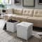 Simplify 15" Faux Linen Folding Storage Ottoman Cube